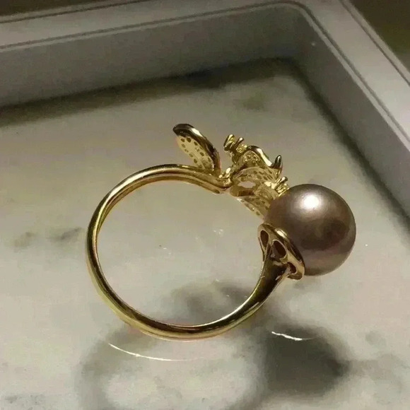 10mm Custom Made Genuine Pearl Clover Ring - Picture 4 of 15